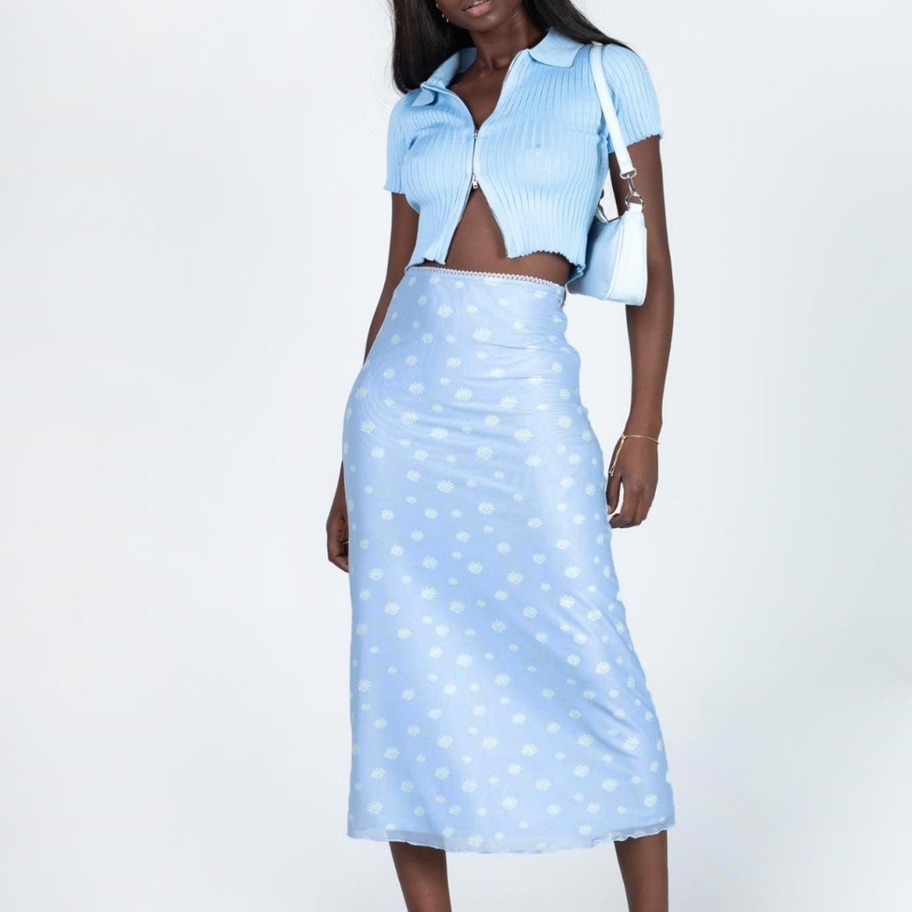 🐦MONACO MIDI SKIRT BLUE